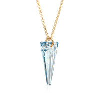 Crystal & Silver Halskette Spike Blue Shade Silber vergoldet
