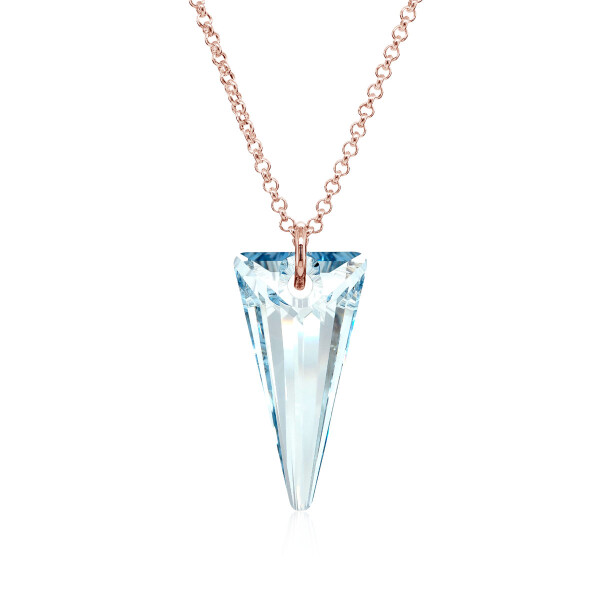 Crystal & Silver Halskette Spike Blue Shade Silber Rosé