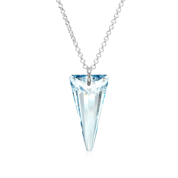 Crystal & Silver Halskette Spike Blue Shade in Silber