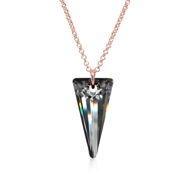 Crystal & Silver Halskette Spike Silver Night Silber Rosé
