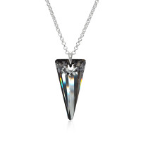 Crystal & Silver Halskette Spike Silver Night in Silber