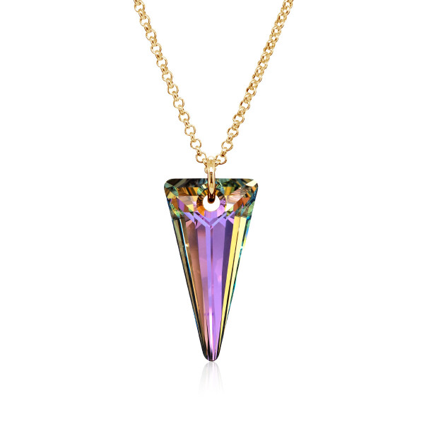 Crystal & Silver Halskette Spike Vitrail Light Silber vergoldet
