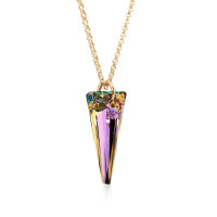 Crystal & Silver Halskette Spike Vitrail Light Silber vergoldet