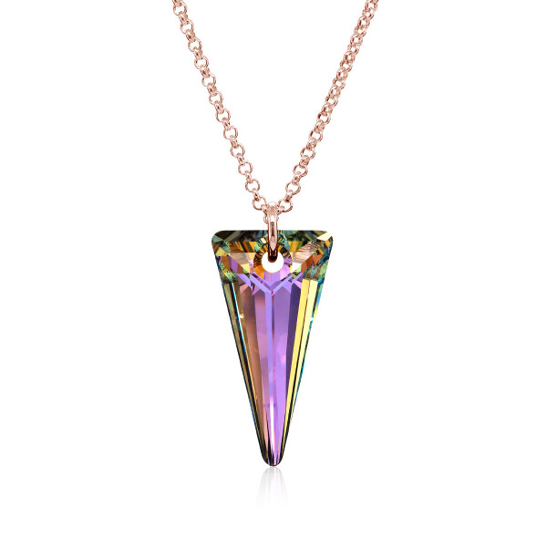 Crystal & Silver Halskette Spike Vitrail Light Silber Rosé