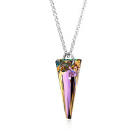 Crystal & Silver Halskette Spike Vitrail Light in Silber