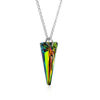 Crystal & Silver Halskette Spike Vitrail Medium in Silber