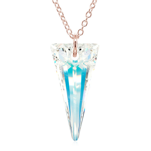 Crystal & Silver Halskette Spike Aurora Borealis Silber Rosé