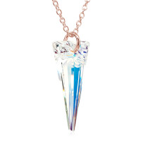 Crystal & Silver Halskette Spike Aurora Borealis Silber Rosé