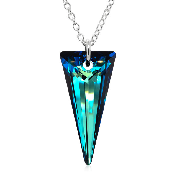 Crystal & Silver Halskette Spike Bermuda Blue in Silber