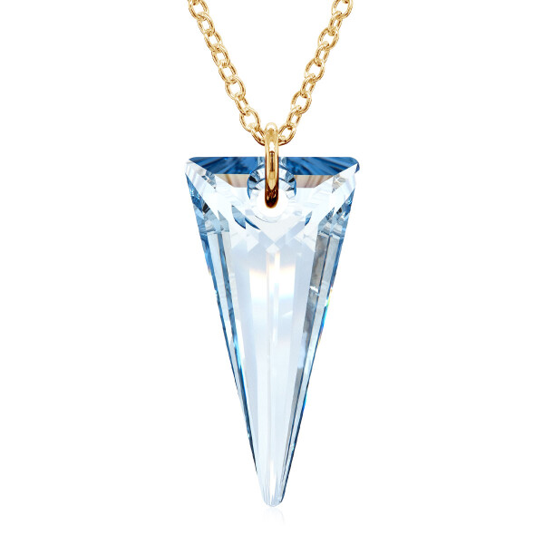 Crystal & Silver Halskette Spike Blue Shade Silber vergoldet