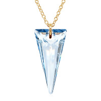 Crystal & Silver Halskette Spike Blue Shade Silber...