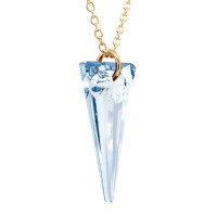 Crystal & Silver Halskette Spike Blue Shade Silber vergoldet