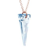 Crystal & Silver Halskette Spike Blue Shade Silber Rosé