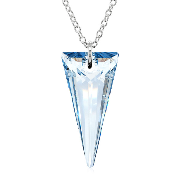 Crystal & Silver Halskette Spike Blue Shade in Silber