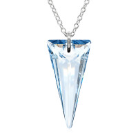 Crystal & Silver Halskette Spike Blue Shade in Silber