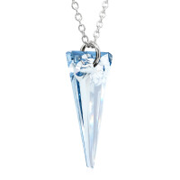 Crystal & Silver Halskette Spike Blue Shade in Silber