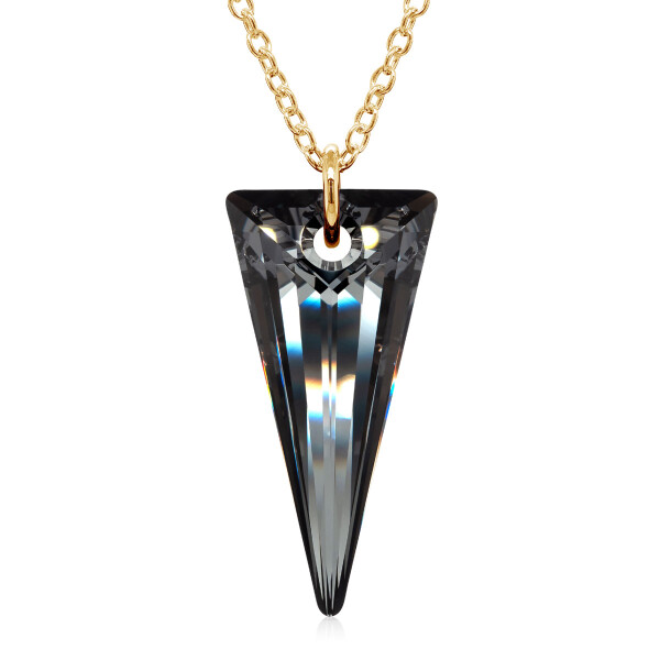 Crystal & Silver Halskette Spike Silver Night Silber vergoldet