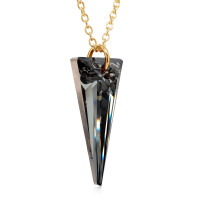 Crystal & Silver Halskette Spike Silver Night Silber vergoldet