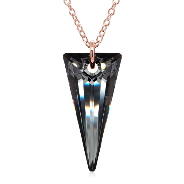 Crystal & Silver Halskette Spike Silver Night Silber Rosé
