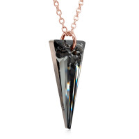Crystal & Silver Halskette Spike Silver Night Silber Rosé