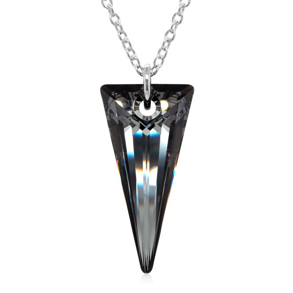 Crystal & Silver Halskette Spike Silver Night in Silber