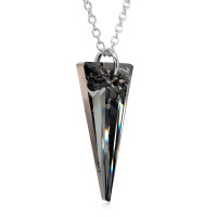 Crystal & Silver Halskette Spike Silver Night in Silber