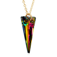 Crystal & Silver Halskette Spike Vitrail Medium Silber vergoldet