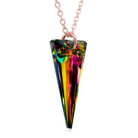Crystal & Silver Halskette Spike Vitrail Medium Silber Rosé