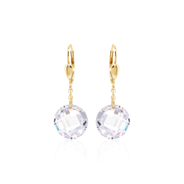 Crystal & Silver Pendel-Ohrhänger Zirkonia Silber vergoldet Crystal