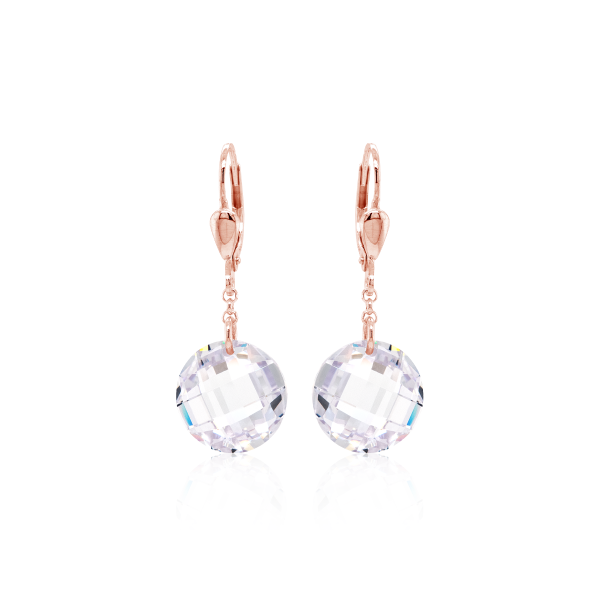 Crystal & Silver Pendel-Ohrhänger Zirkonia Silber Rosé Crystal