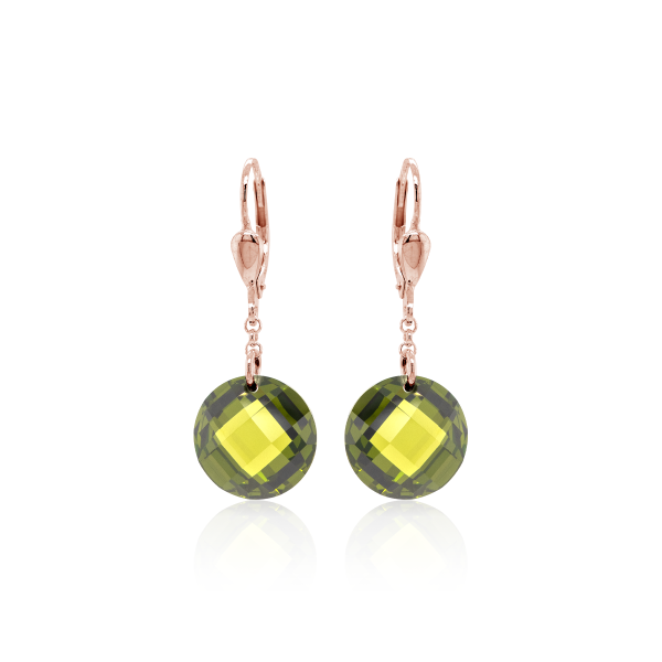 Crystal & Silver Pendel-Ohrhänger Zirkonia Silber Rosé Peridot