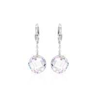 Crystal & Silver Pendel-Ohrhänger Zirkonia in...