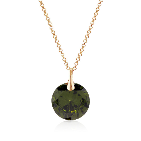 Crystal & Silver Halskette Zirkonia Silber vergoldet Peridot