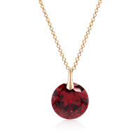 Crystal & Silver Halskette Zirkonia Silber vergoldet Rot