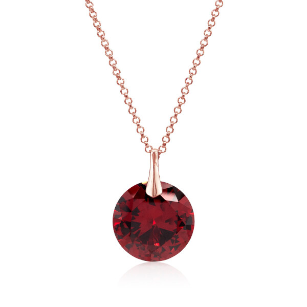 Crystal & Silver Halskette Zirkonia Silber Rosé Rot