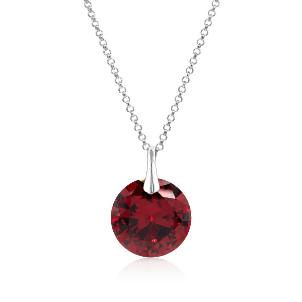 Crystal & Silver Halskette Zirkonia in Silber Rot