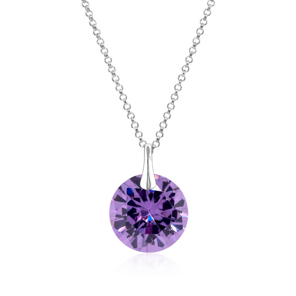 Crystal & Silver Halskette Zirkonia in Silber Violet