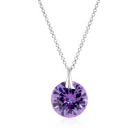 Crystal & Silver Halskette Zirkonia in Silber Violet
