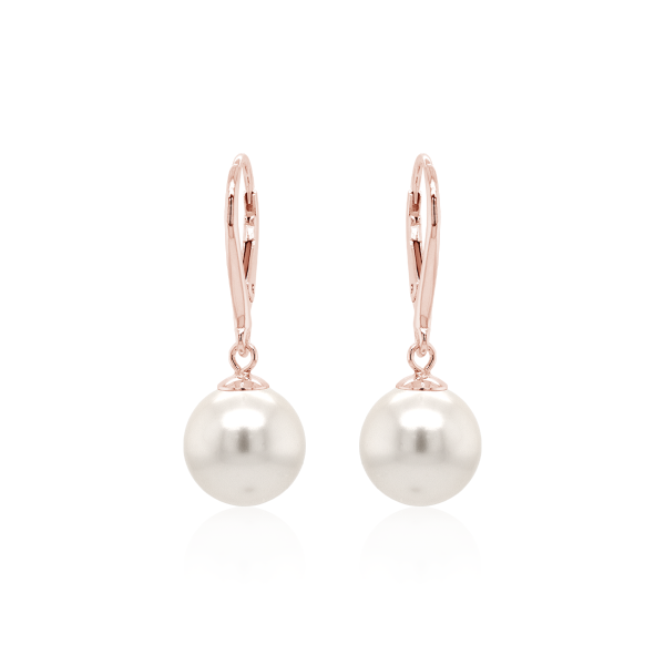Crystal & Silver Pendel-Ohrhänger Pearl Silber Rosé
