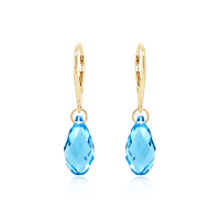 Crystal &amp; Silver Pendel-Ohrh&auml;nger Briolette in...