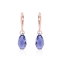 Crystal & Silver Pendel-Ohrhänger Briolette in versch. Farben