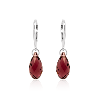 Crystal & Silver Pendel-Ohrhänger Briolette in versch. Farben