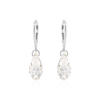 Crystal & Silver Pendel-Ohrhänger Briolette in versch. Farben