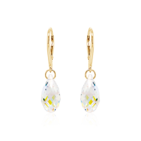 Crystal & Silver Pendel-Ohrhänger Briolette in versch. Farben