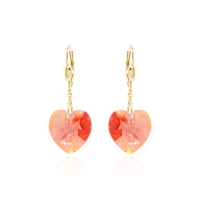 Crystal & Silver Pendel-Ohrhänger Heart in versch. Farben