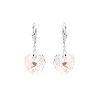 Crystal & Silver Pendel-Ohrhänger Heart in versch. Farben