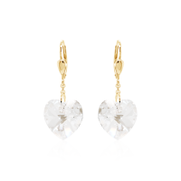 Crystal & Silver Pendel-Ohrhänger Heart in versch. Farben