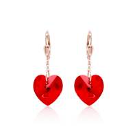 Crystal & Silver Pendel-Ohrhänger Heart in versch. Farben