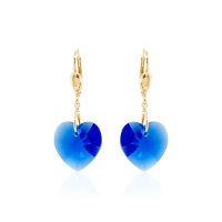 Crystal & Silver Pendel-Ohrhänger Heart in versch. Farben