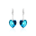 Crystal & Silver Pendel-Ohrhänger Heart in versch. Farben